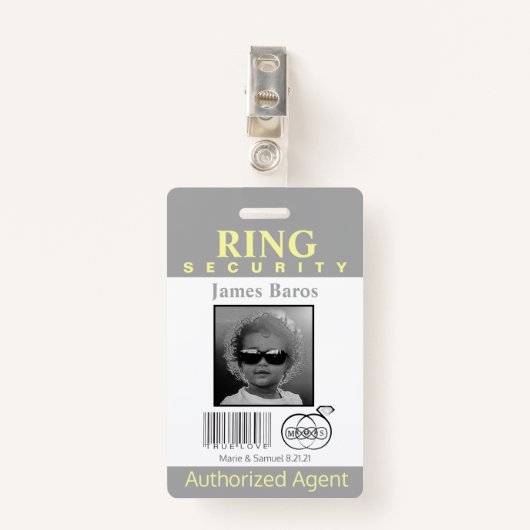 Ring Bearer Security Badge (Voorkant met clip)