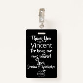 Ring Bearer Security Badge (Achterkant met clip)