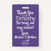 Ring Bearer Security Badge (Achterkant)