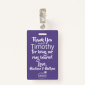 Ring Bearer Security Badge (Achterkant met clip)