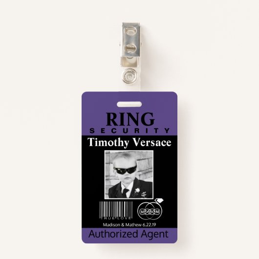 Ring Bearer Security Badge (Voorkant met clip)