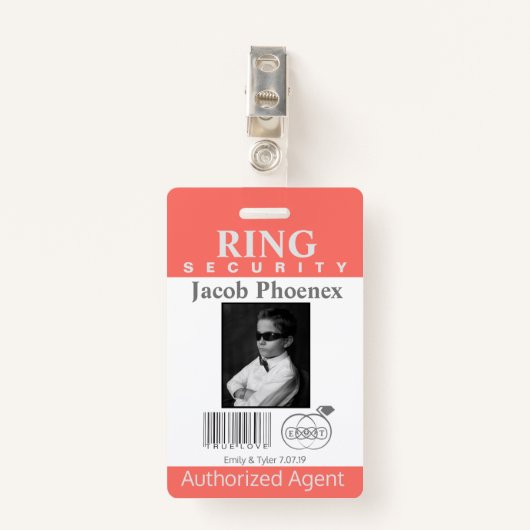 Ring Bearer Security Badge (Voorkant met clip)