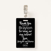 Ring Bearer Security Badge (Achterkant met clip)