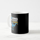Ring Bearer T-rex Dino Funny Wedding Party Ring Di Koffiemok (Voorkant links)