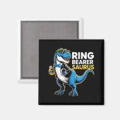 Ring Bearer T-rex Dino Funny Wedding Party Ring Di Magneet (Voorkant / Achterkant)