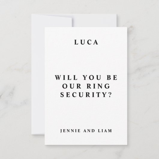 Ring Bearer Top Secret Wees onze Ring Security Kaart (Achterkant)