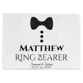 Ring Bearer Wedding Gift Bag met Black Stropdas La Groot Cadeauzakje (Achterkant)