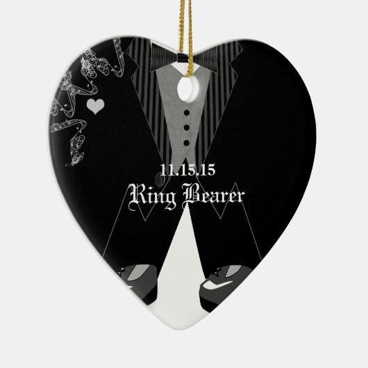 Ring Bearer Wedding kerstversiering Keramisch Ornament (Rechts)