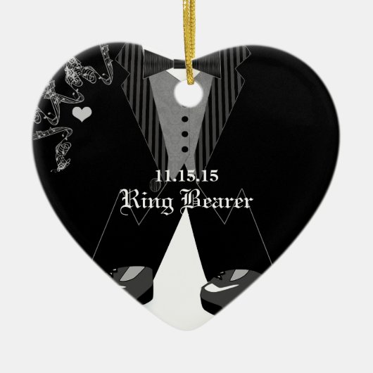 Ring Bearer Wedding kerstversiering Keramisch Ornament (Voorkant)