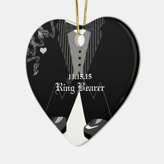 Ring Bearer Wedding kerstversiering Keramisch Ornament (Links)