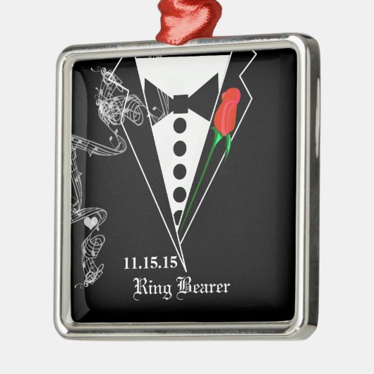 Ring Bearer Wedding kerstversiering Metalen Ornament (Links)