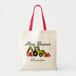 Ring Bearer Yellow Backhoe Tote Bag<br><div class="desc">Hier is een hoefijzer vol liefde voor je ringdrager.  Laat hem zich speciaal voelen met een cadeau waar kleine jongens van houden.</div>