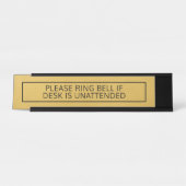 Ring Bell als een bureau onbeheerd zwart is. Naambordje (Voorkant)