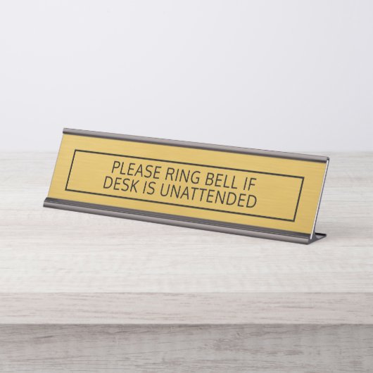 Ring Bell als een bureau onbeheerd zwart is. Naambordje (Voorkant)