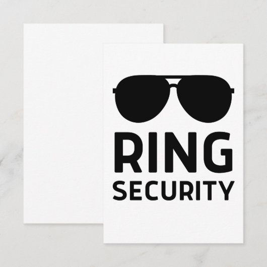 Ring beveiliging grappige trouwring drager kinder bedankkaart (Voorkant / Achterkant)