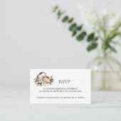 Ring Bloemen Spaans Huwelijk RSVP Kaart (Staand voorkant)