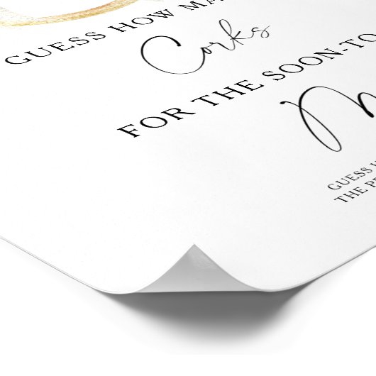 Ring & Boog Bruidsfeest Hoeveel kurken  Poster (Hoek)