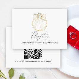 Ring Boog bruidsfeest QR-code voor huwelijkslijst  Informatiekaartje