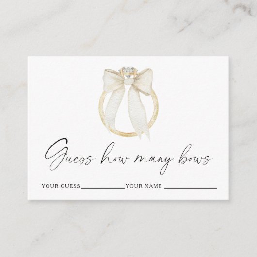 Ring boog Hoeveel bogen bruids spel Informatiekaartje (Voorkant)