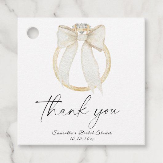 Ring Boog Ze gaat trouwen Bruidsdouche dank je Bedankjes Labels (Voorkant)