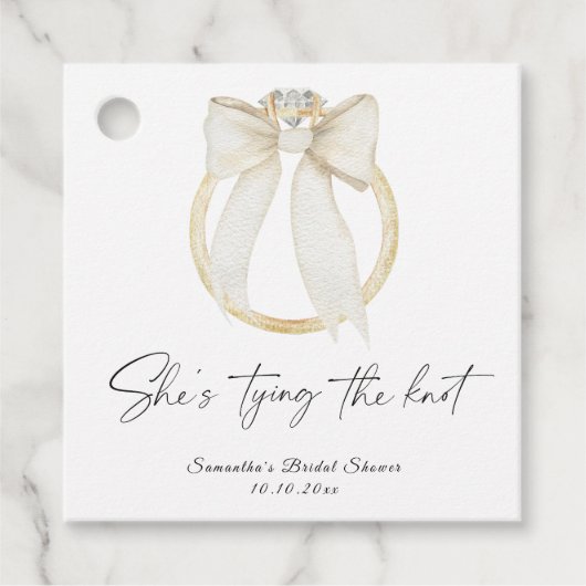 Ring Boog Ze gaat trouwen Bruidsfeest Bedankjes Labels (Voorkant)