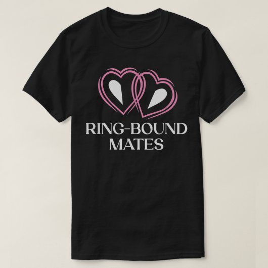 Ring Bound Mates Wedding Gezegden Bride en Groom Q T-shirt (Design voorkant)