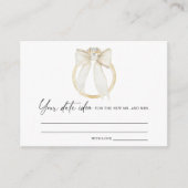 Ring Bow Bridal shower Date night ideas Date jar Informatiekaartje (Voorkant)