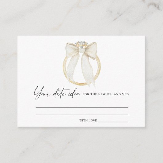 Ring Bow Bridal shower Date night ideas Date jar Informatiekaartje (Voorkant)
