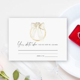 Ring Bow Bridal shower Date night ideas Date jar Informatiekaartje