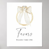 Ring & Bow bridal shower Favors please take one  Poster (Voorkant)