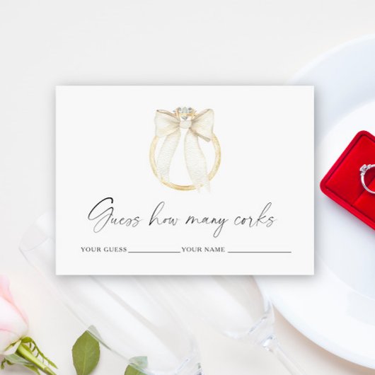 Ring bow How many corks bridal game Informatiekaartje