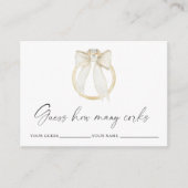 Ring bow How many corks bridal game Informatiekaartje (Voorkant)