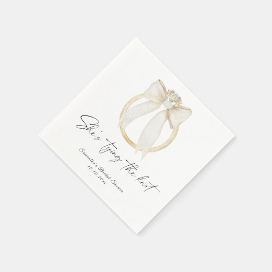 Ring Bow She's tying the knot Bridal Shower Servet (Hoek)