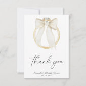 Ring Bow Ze bindt de knoop Vrijgezellenfeest bedan Bedankkaart (Voorkant)