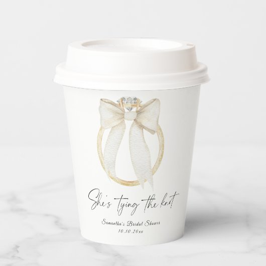 Ring Bow Ze bindt het knoop Vrijgezellenfeest Papieren Bekers (Voorkant)