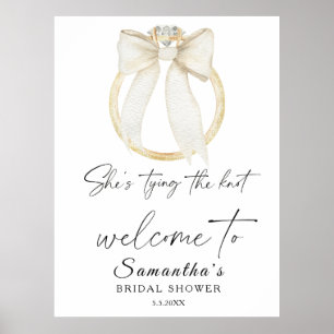 Ring Bow Ze is het binden van de knoop Bruids Welk Poster