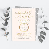 Ring Bruids Douche Uitnodiging, Moderne Diamanten Kaart