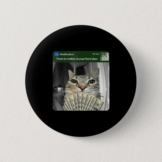 Ring Cat With Motion Meme  Ronde Button 5,7 Cm (Voorkant)