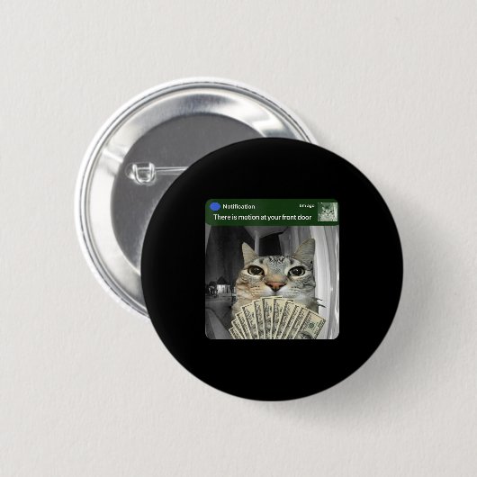 Ring Cat With Motion Meme  Ronde Button 5,7 Cm (Voorkant /achterkant)