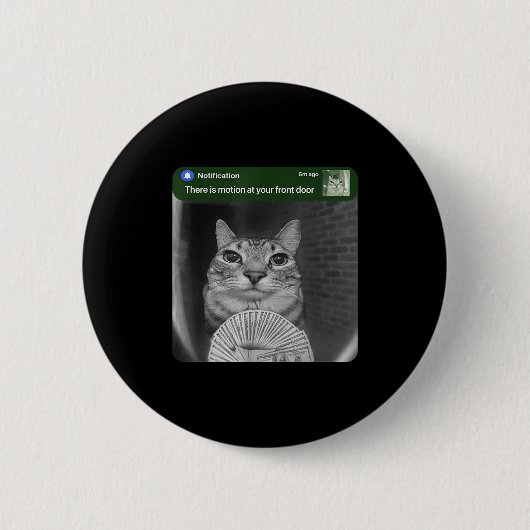 Ring Cat With Motion Meme Ronde Button 5,7 Cm (Voorkant)