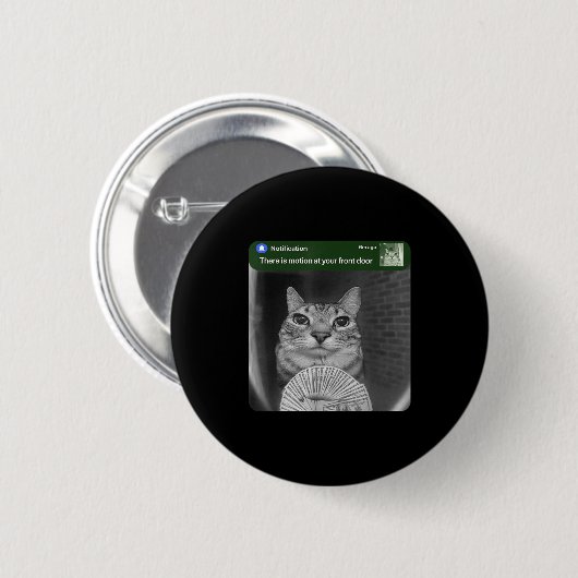 Ring Cat With Motion Meme  Ronde Button 5,7 Cm (Voorkant /achterkant)