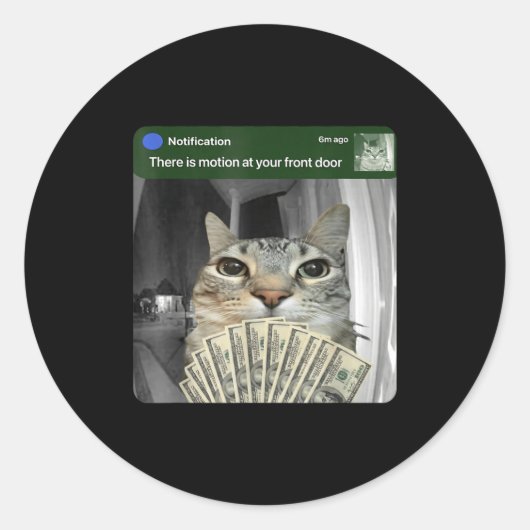 Ring Cat With Motion Meme  Ronde Sticker (Voorkant)