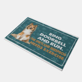 Ring deurbel en ren de Shetland Sheepdog behoeften Deurmat (Schuin)