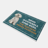 Ring deurbel en run de Maltese behoeften oefening Deurmat (Schuin)