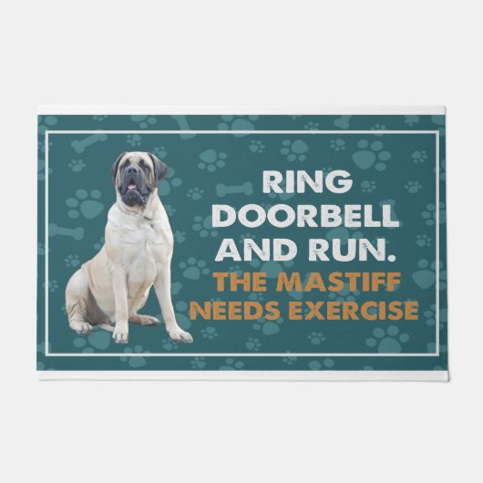Ring deurbel en run de mastiff moet oefening deurmat (Voorkant)