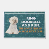 Ring deurbel en run de witte terrier behoeften exe deurmat (Voorkant)