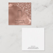 Ring Display Kaart | Roos Gold en glitter Vierkante Visitekaartje (Voorkant / Achterkant)