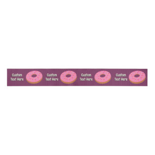 Ring Donuts - eigen groet - elke donkere achtergro Grosgrain Lint