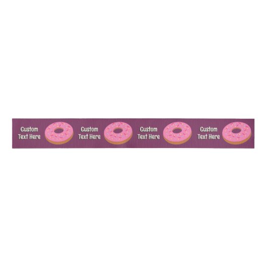 Ring Donuts - eigen groet - elke donkere achtergro Grosgrain Lint (Voorkant)
