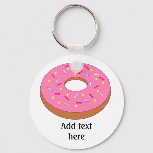 Ring Doughnut met roze Bevroren  Sleutelhanger (Voorkant)